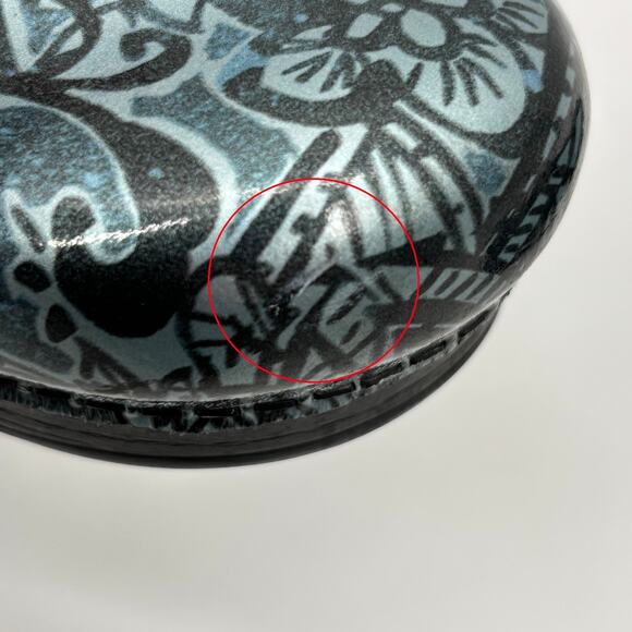 Dansko Professional Clogs 39 / 8.5 - 9 Denim Floral Patent Leather Nursing Shoes - Picture 10 of 12